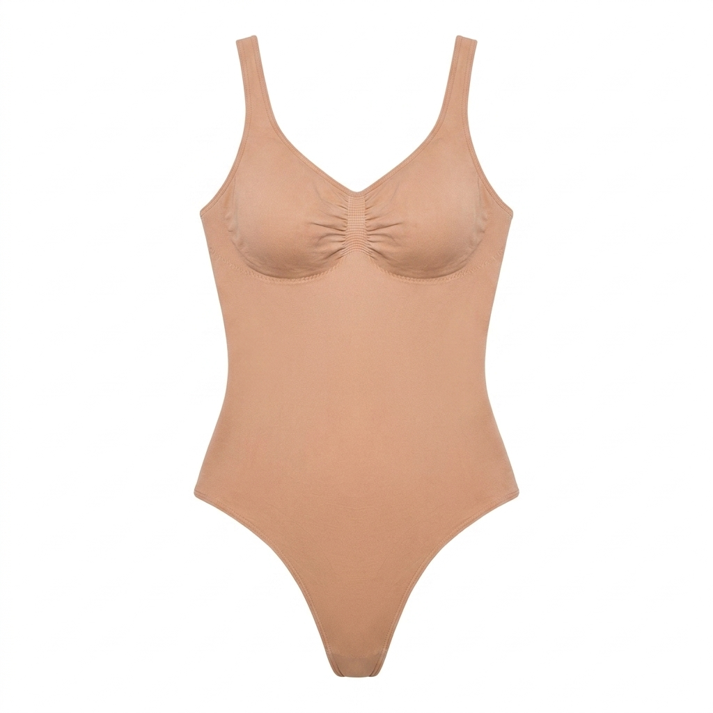 Soleia seamless thong bodysuit on a white background
