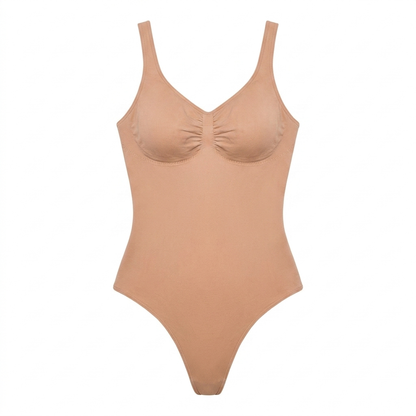 Soleia seamless thong bodysuit on a white background