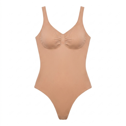 Soleia seamless thong bodysuit on a white background
