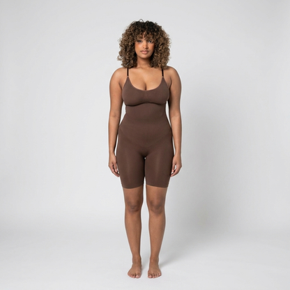 Model wearing the Marise sculpting bodysuit, front view